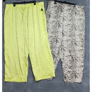 Inc International Concepts Satin Pajama Pants Animal Print 2X XXL Loungewear